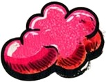 a pink heart shaped pin with a black background.jpg